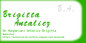 brigitta antalicz business card